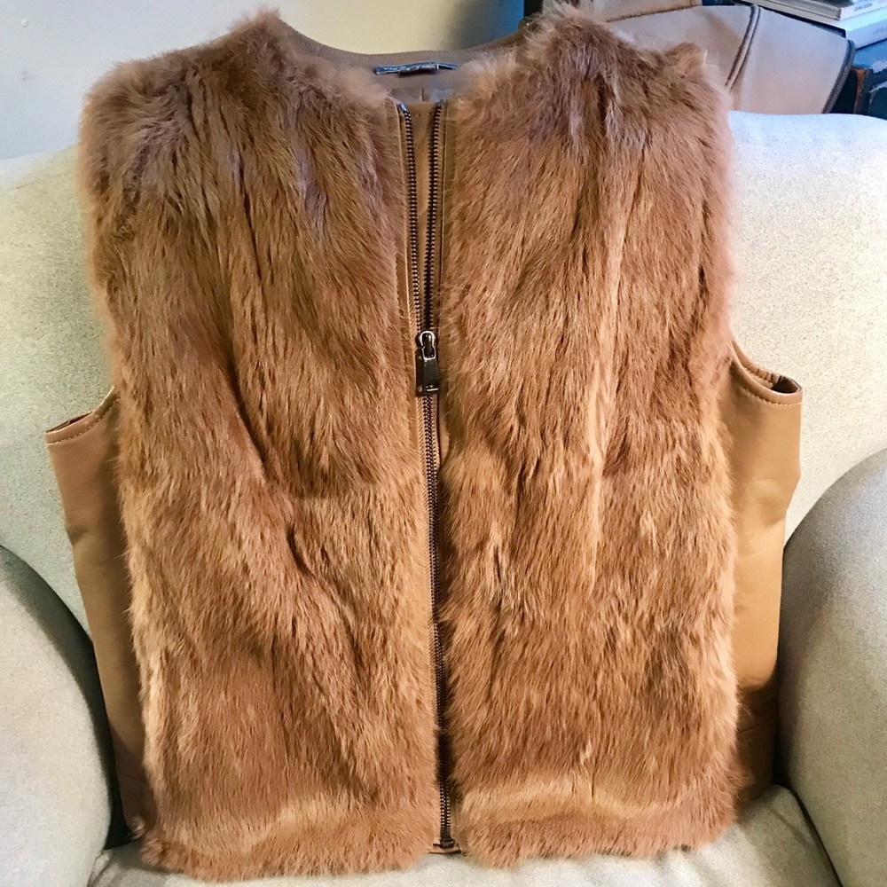 Vince Fur & Leather Vest — Final Price